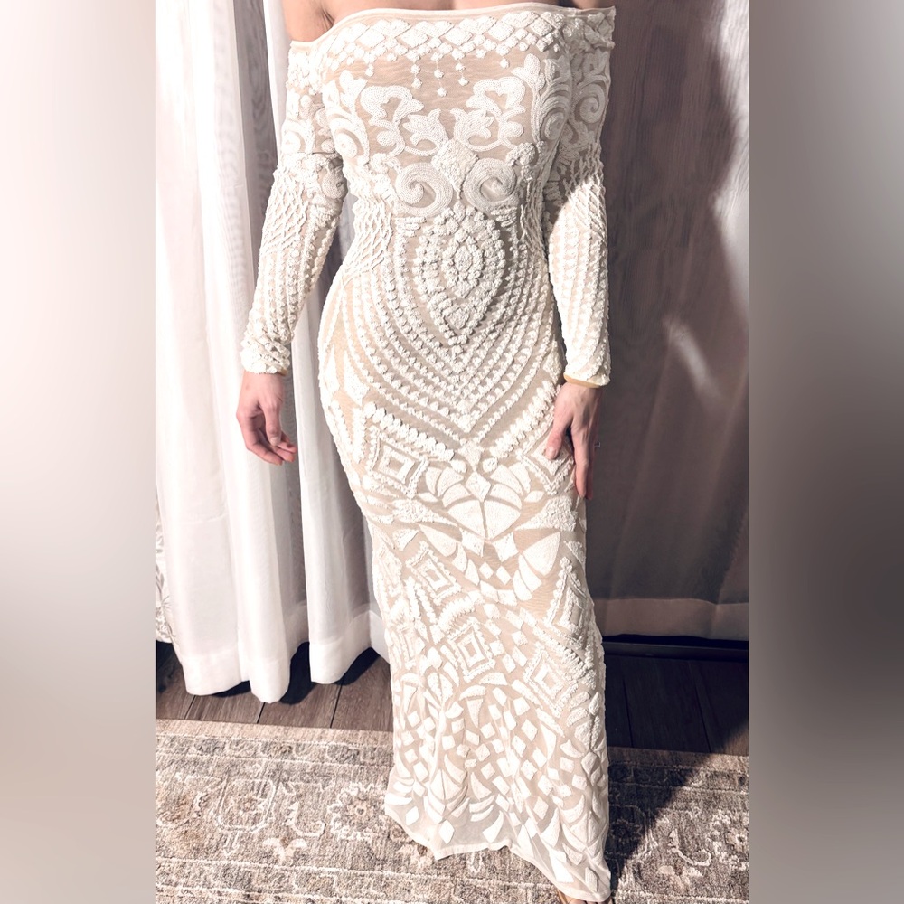 Nadine Merabi Arabella Dress in White - Picture 2 of 3
